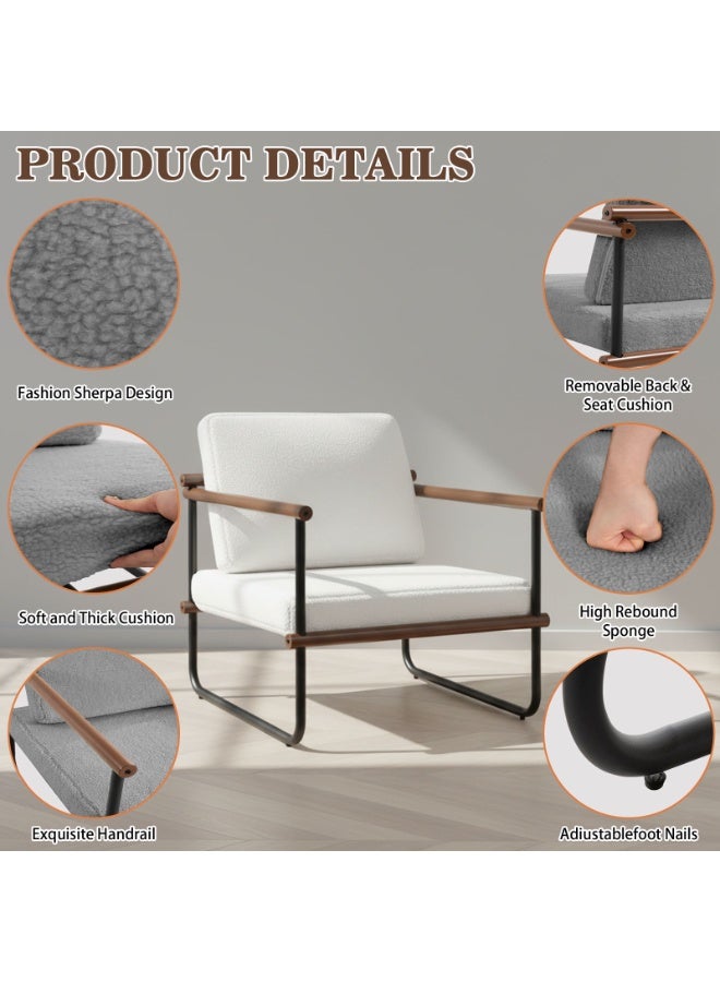 CHOIWIN Fabric Accent Chair, Armchair for Living Room, Single Sofa, Modern Lounge Chair for Bedroom, Accent Chair Upholstered Reading ,Suitable for living room, office, bedroom - Image 4